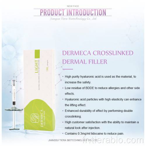 Acide hyaluronique de comblement cutané injectable pour le contour du menton